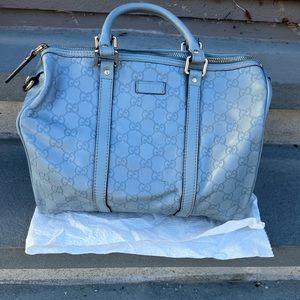 Genuine Gucci LaStoria handbag. Blue with silver hardware.